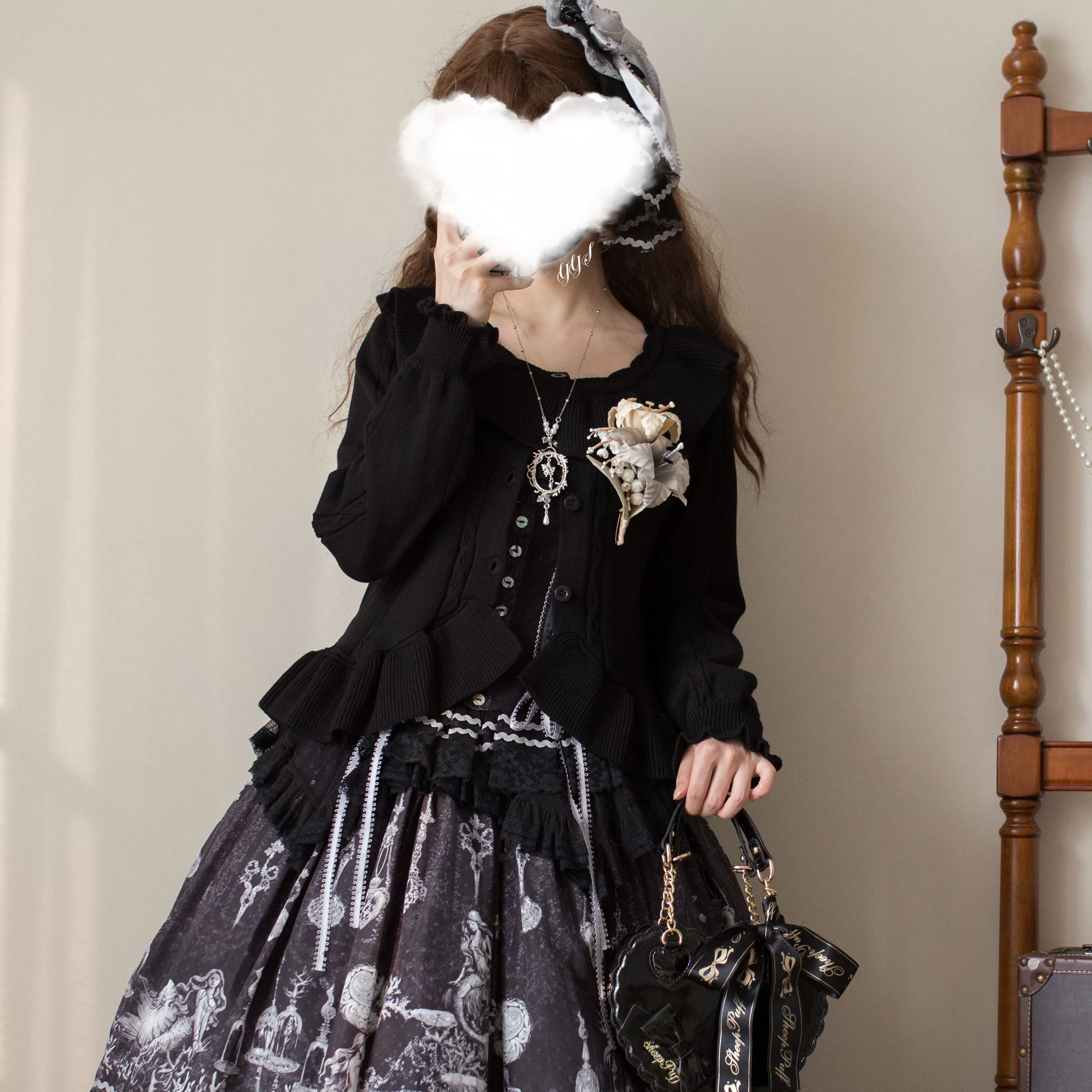 Hot Chocolate - Solid Lolita Cardigan, Ruffle Details - Image 10
