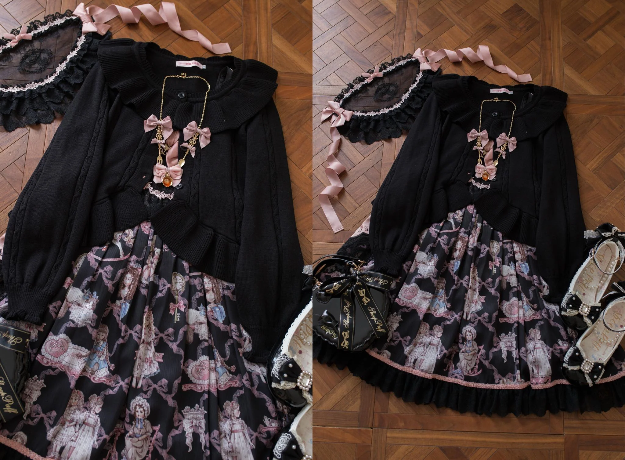 Hot Chocolate - Solid Lolita Cardigan, Ruffle Details - Image 11