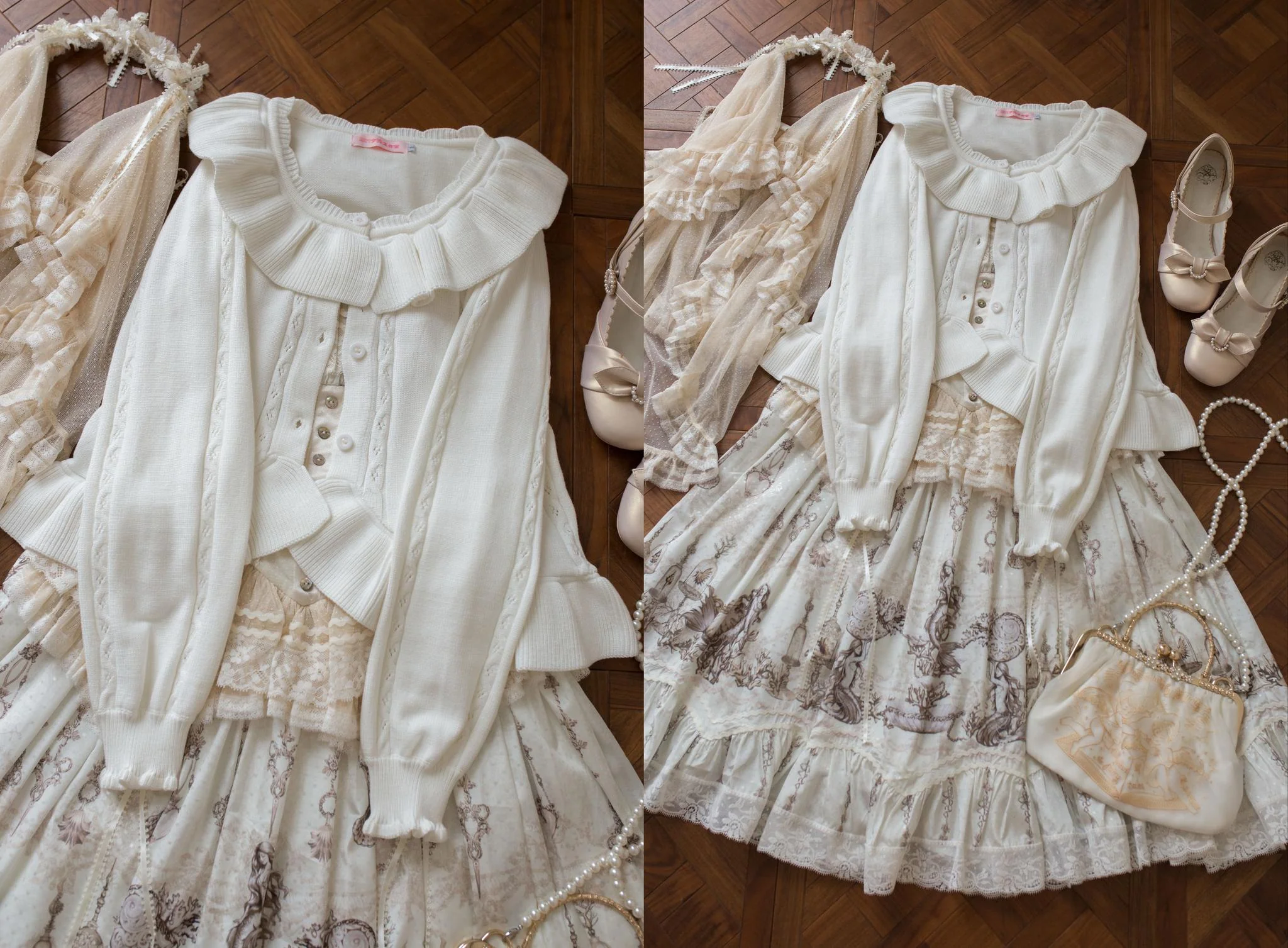 Hot Chocolate - Solid Lolita Cardigan, Ruffle Details - Image 12