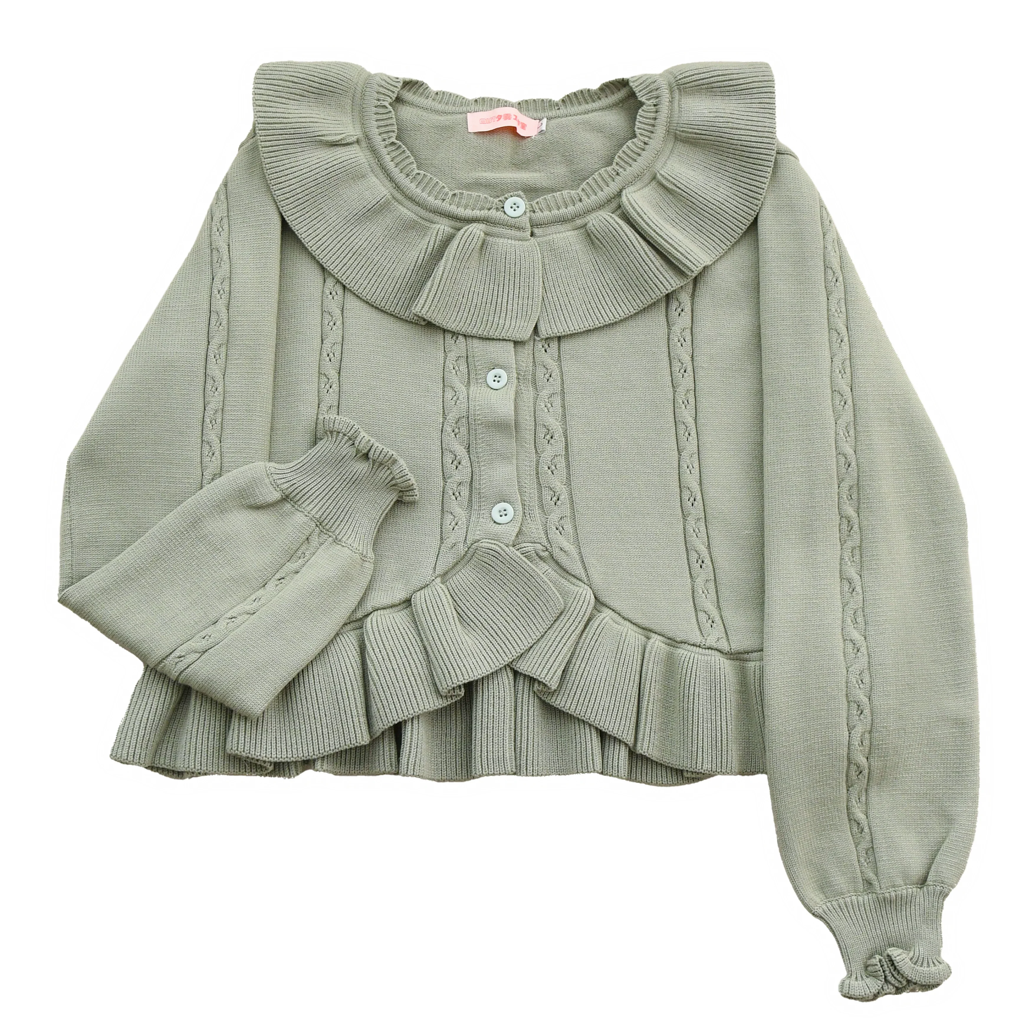 Hot Chocolate - Solid Lolita Cardigan, Ruffle Details - Image 16