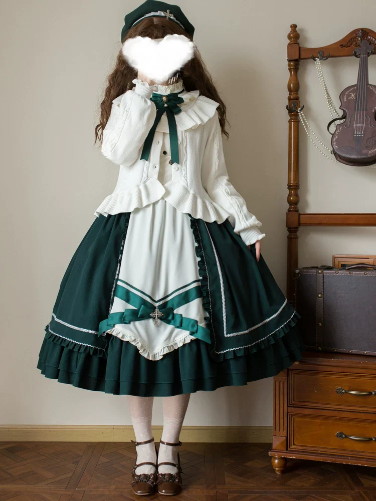 Hot Chocolate - Solid Lolita Cardigan, Ruffle Details - Image 7