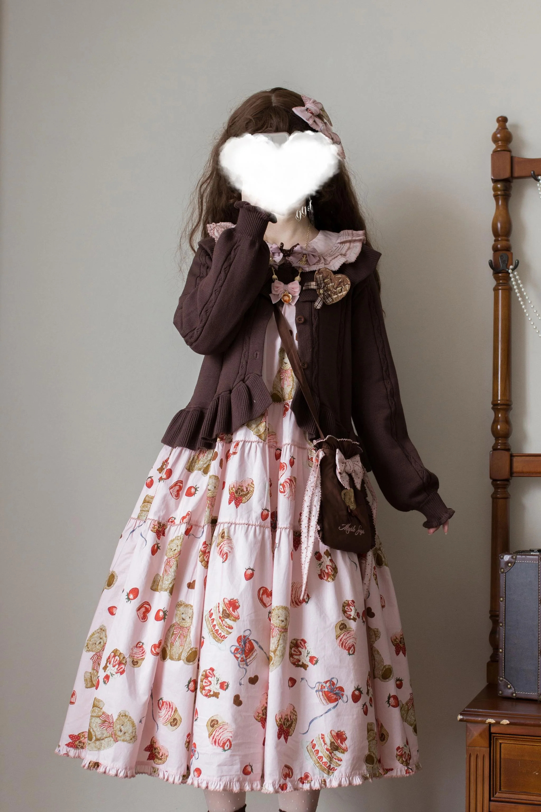 Hot Chocolate - Solid Lolita Cardigan, Ruffle Details - Image 8