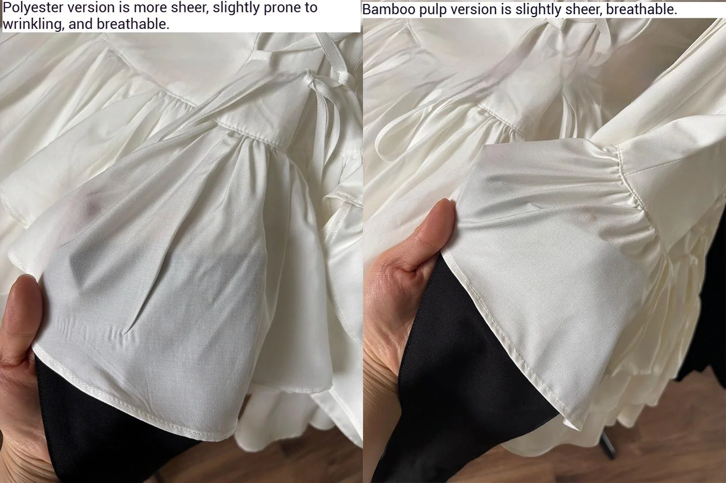FlowerFairyDaily - Midnight Prayer - Solid Lolita Shirt with Flowing Tiered Back Hem - Image 35