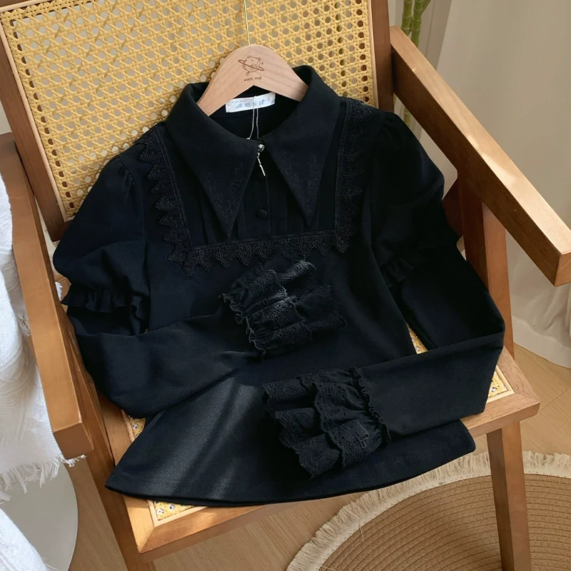 With PUJI - The Vow - Solid Lolita Sweater, Juliet Sleeve, Pointed Collar - Image 11