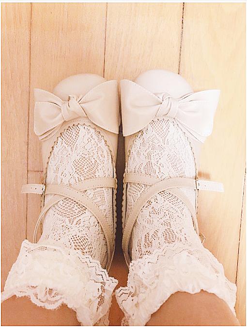Bow and Low Heel Cross Band Lolita Leather Shoes - Image 13