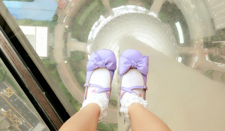 Bow and Low Heel Cross Band Lolita Leather Shoes - Image 15