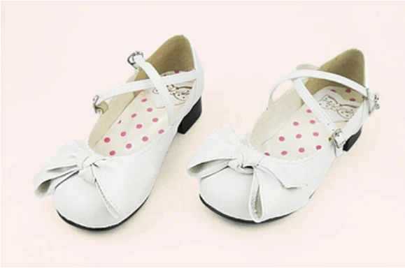 Bow and Low Heel Cross Band Lolita Leather Shoes - Image 17