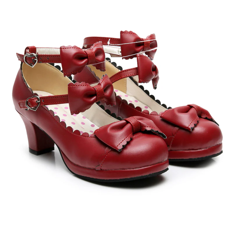 Gott Melody - Round-head Bowtie Leather Lolita Shoes - Image 7