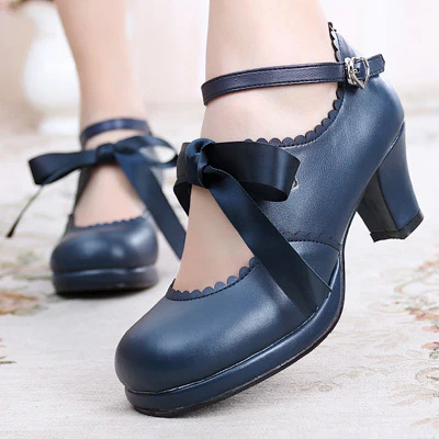 Qing Mengnuo - Elegant Lolita Satin High Heel Handmade Shoes
