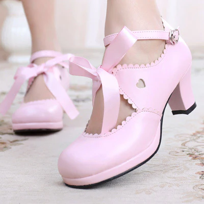 Qing Mengnuo - Elegant Lolita Satin High Heel Handmade Shoes - Image 2