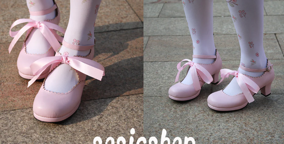 Qing Mengnuo - Elegant Lolita Satin High Heel Handmade Shoes - Image 28