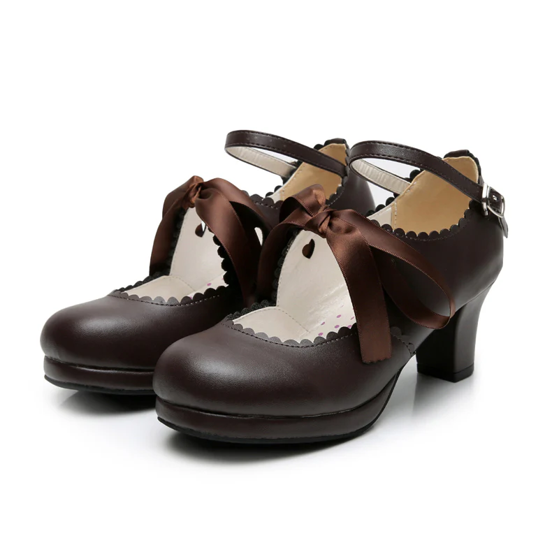 Qing Mengnuo - Elegant Lolita Satin High Heel Handmade Shoes - Image 8