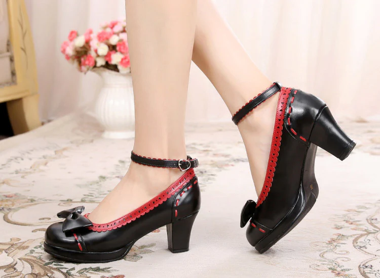 Shattered Star Steps - Sweet Lolita Cute Students Round Toe High Thick Heel - Image 10