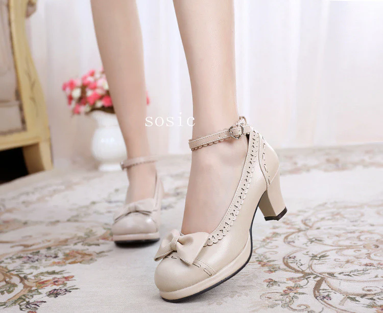 Shattered Star Steps - Sweet Lolita Cute Students Round Toe High Thick Heel - Image 4