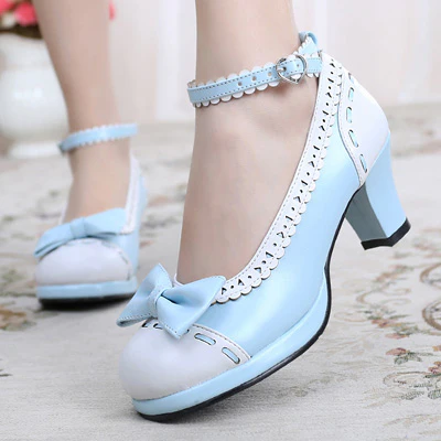 Shattered Star Steps - Sweet Lolita Cute Students Round Toe High Thick Heel - Image 7