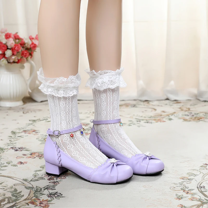 Shell Dew - Sweet Lolita Bow Round Toe Shoes - Image 23