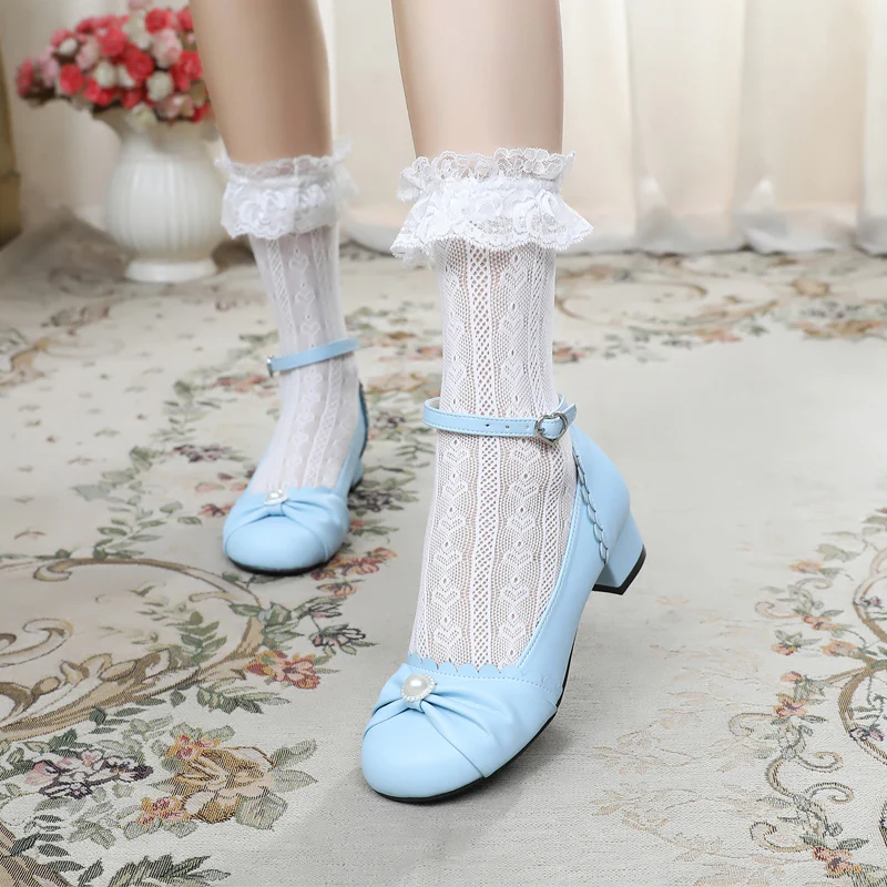 Shell Dew - Sweet Lolita Bow Round Toe Shoes - Image 35