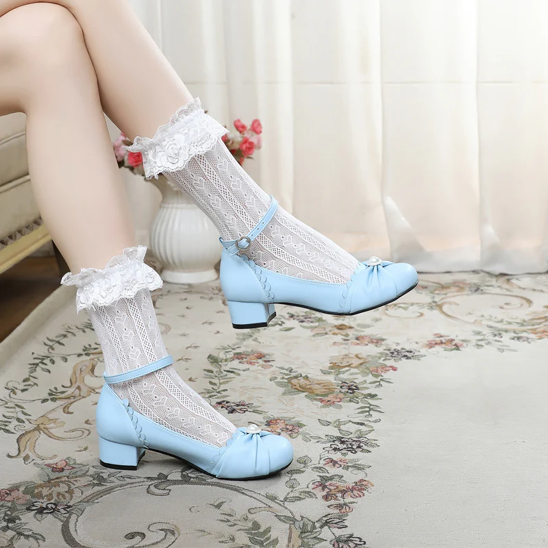 Shell Dew - Sweet Lolita Bow Round Toe Shoes - Image 37