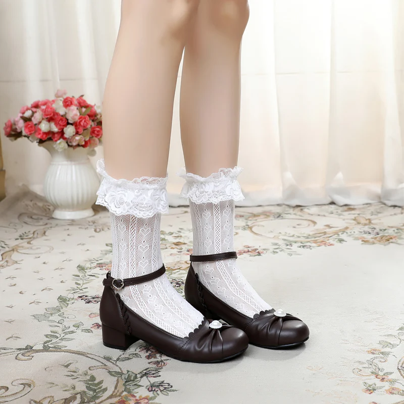 Shell Dew - Sweet Lolita Bow Round Toe Shoes - Image 49