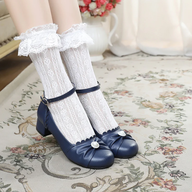 Shell Dew - Sweet Lolita Bow Round Toe Shoes - Image 56