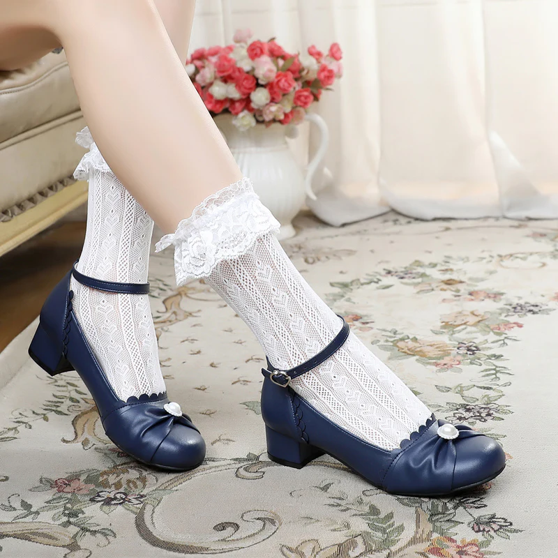 Shell Dew - Sweet Lolita Bow Round Toe Shoes - Image 57