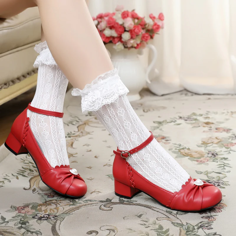 Shell Dew - Sweet Lolita Bow Round Toe Shoes - Image 63