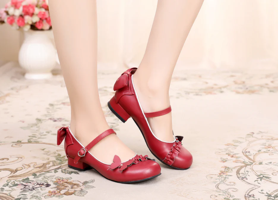 Stand Still and Don't Fly - Daily Sweet Lolita Round Toe Handmade Shoes - Image 24