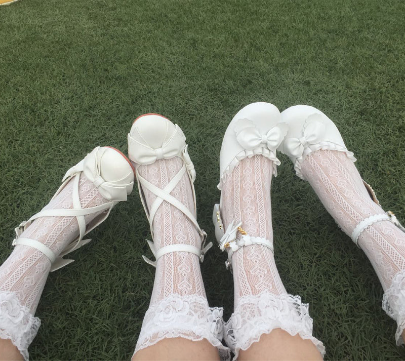 Wind Tide Rumors - Cross-Strap Sweet Lolita Handmade Shoes - Image 66