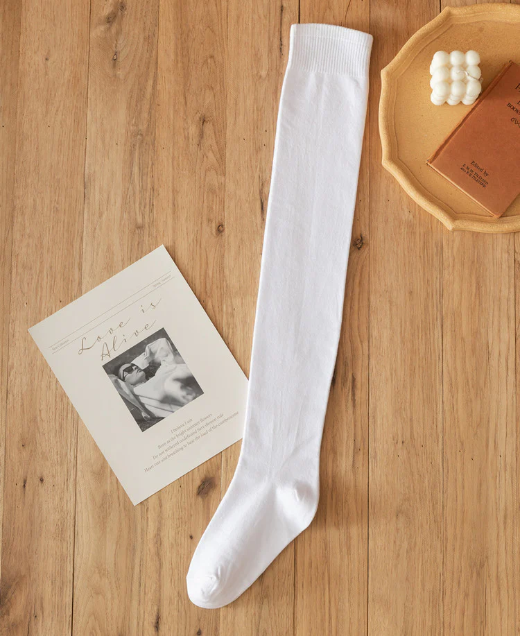 Spring and Autumn Lolita Cotton Knee Stockings - Image 6