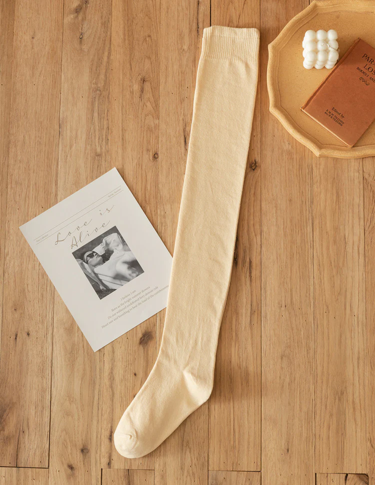 Spring and Autumn Lolita Cotton Knee Stockings - Image 9