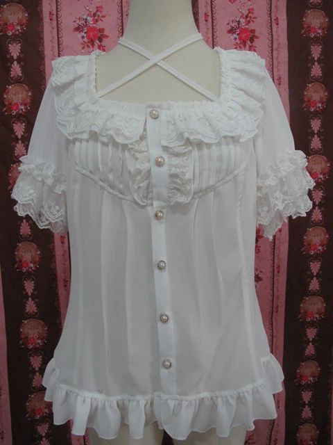 Square Collar Chiffon Lolita Loose Blouse