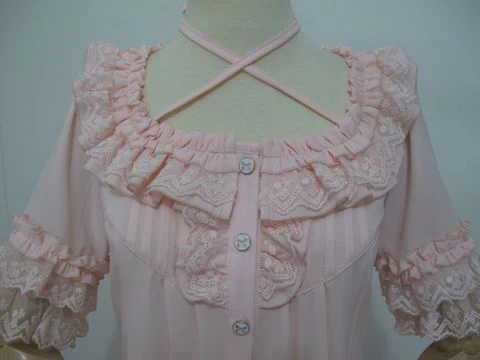 Square Collar Chiffon Lolita Loose Blouse - Image 10