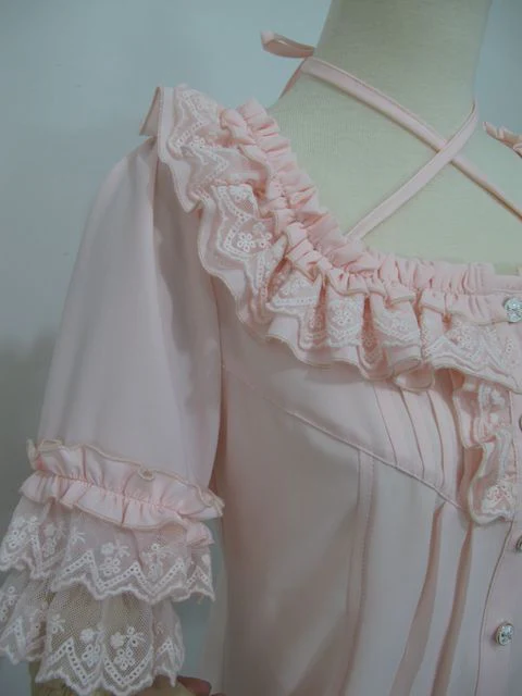 Square Collar Chiffon Lolita Loose Blouse - Image 11