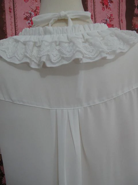 Square Collar Chiffon Lolita Loose Blouse - Image 6
