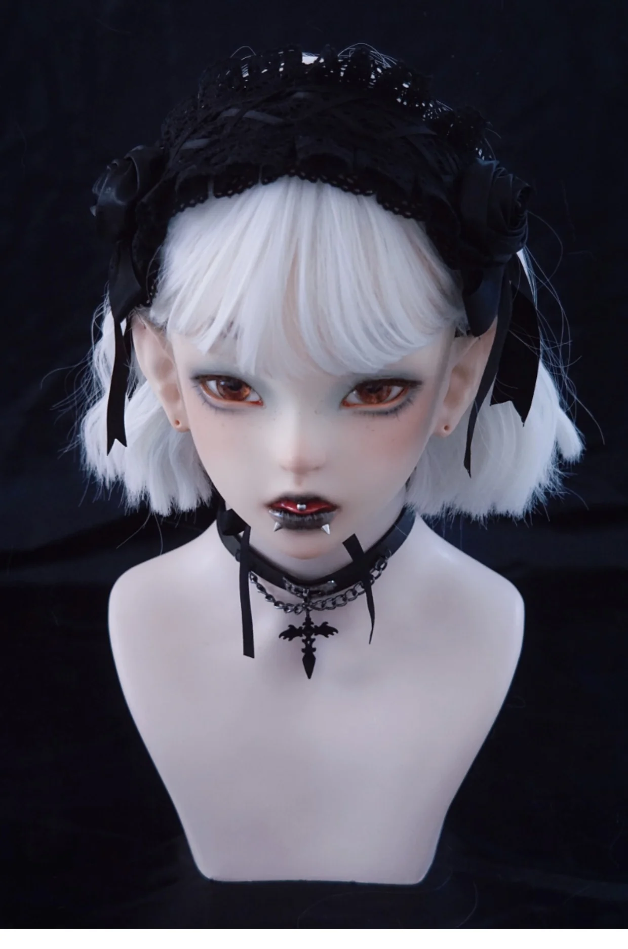 Strange Sugar - Gothic Handmade Black Rose Hairband - Image 5