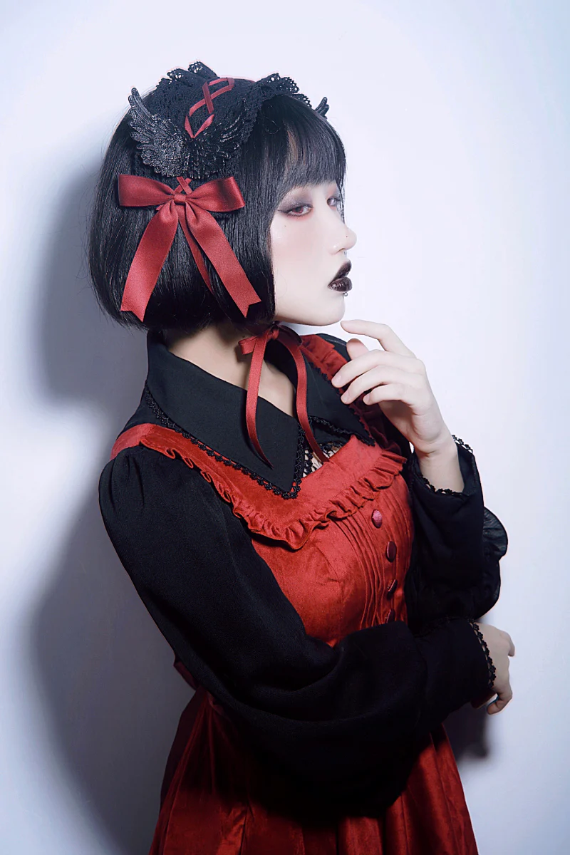 Strange Sugar - Handmade Gothic Lolita Black Red Hairband - Image 5