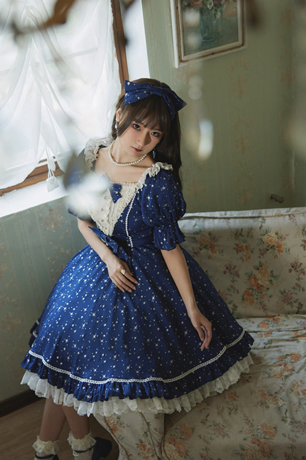 Midsummer Star - Foil Printing Lolita JSK Dress Solid Color - Image 4