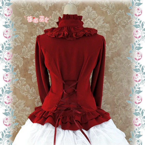 Stand Coallr Silk Retro Lolita Blouse - Image 12