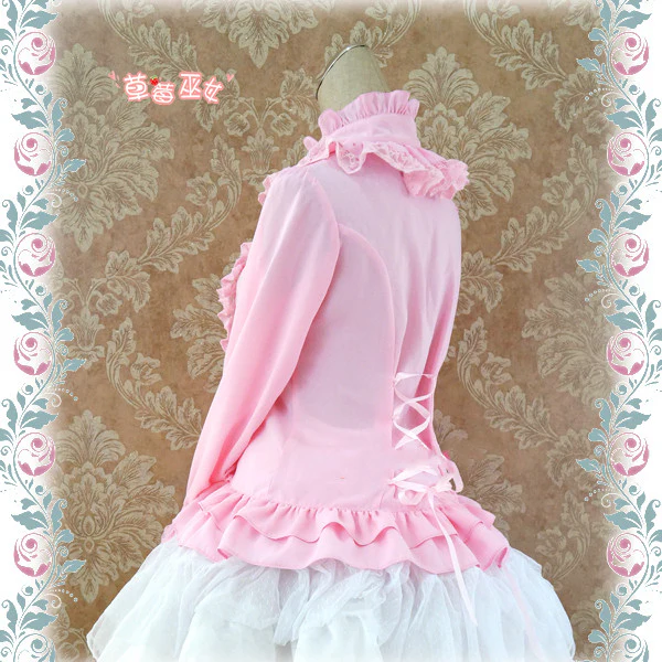 Stand Coallr Silk Retro Lolita Blouse - Image 3