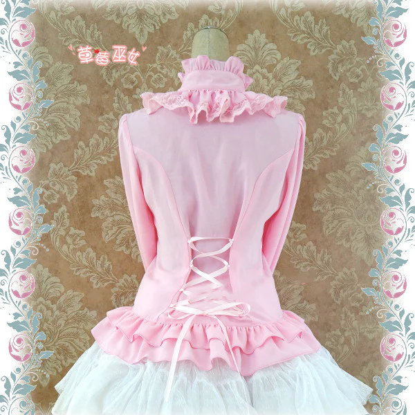 Stand Coallr Silk Retro Lolita Blouse - Image 4