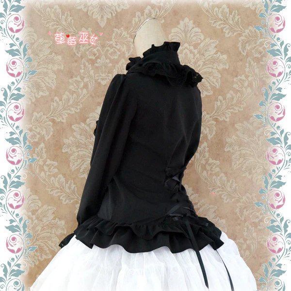 Stand Coallr Silk Retro Lolita Blouse - Image 7