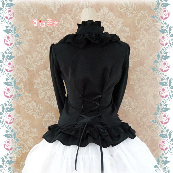 Stand Coallr Silk Retro Lolita Blouse - Image 8