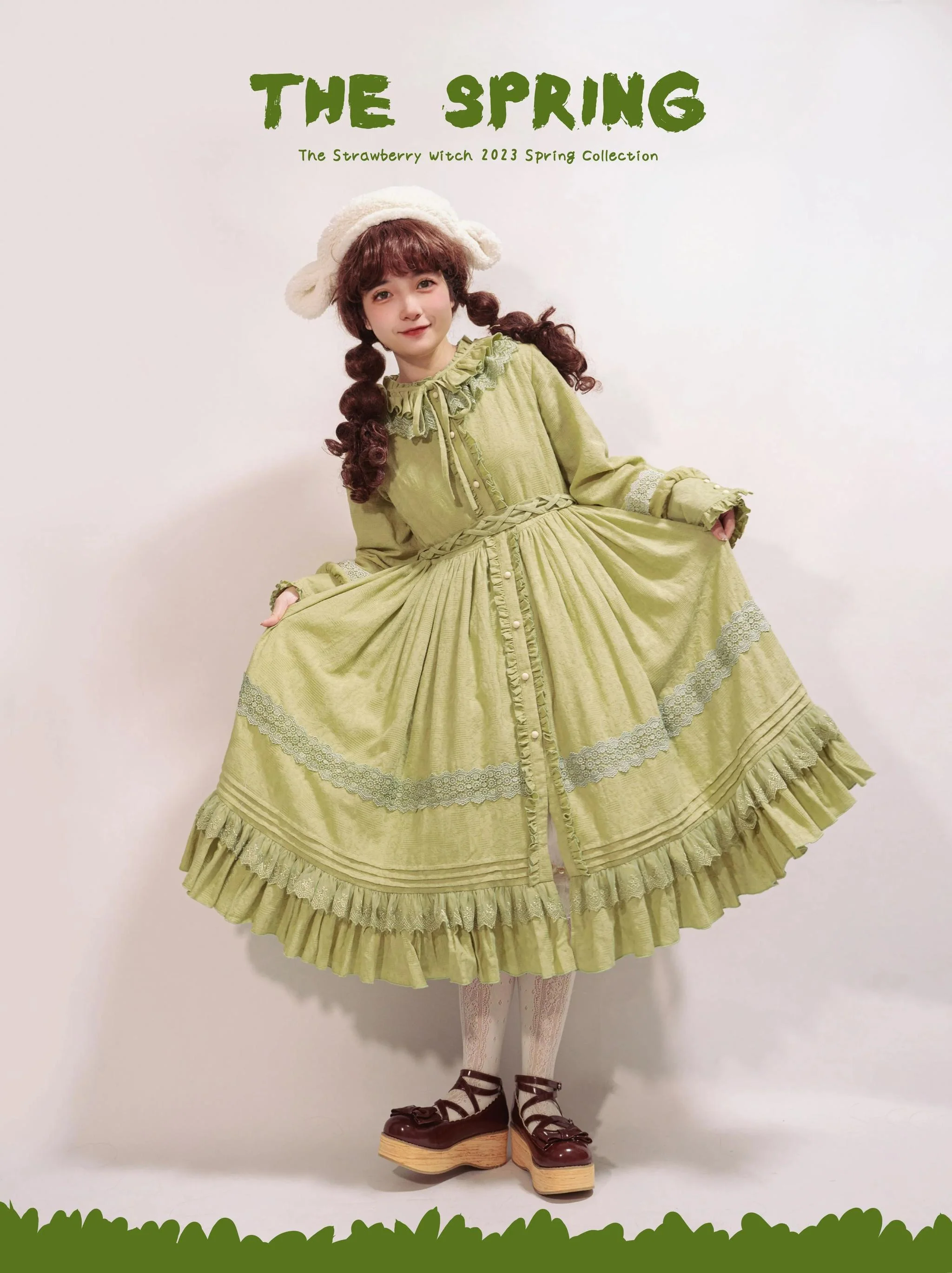 The Spring - Cotton Lolita OP Dress with Long Sleeve