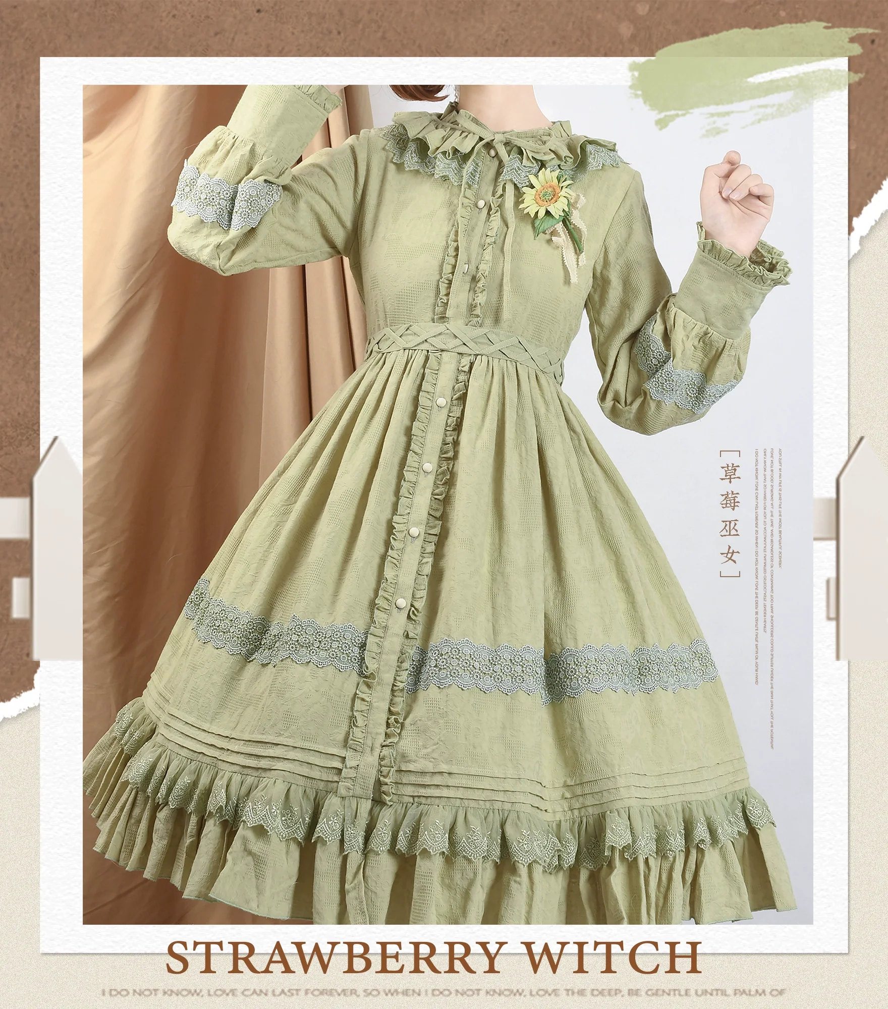 The Spring - Cotton Lolita OP Dress with Long Sleeve - Image 11