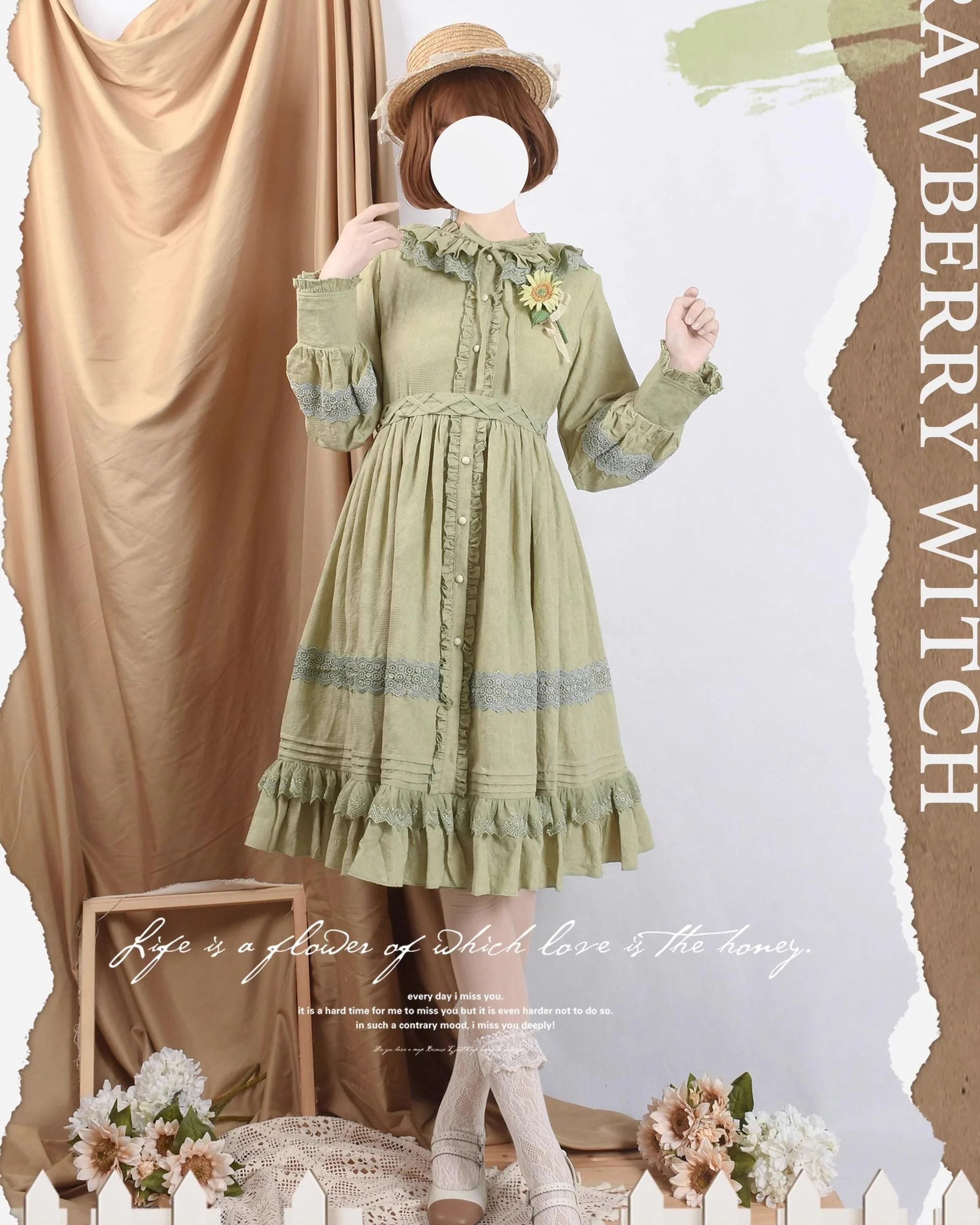 The Spring - Cotton Lolita OP Dress with Long Sleeve - Image 12