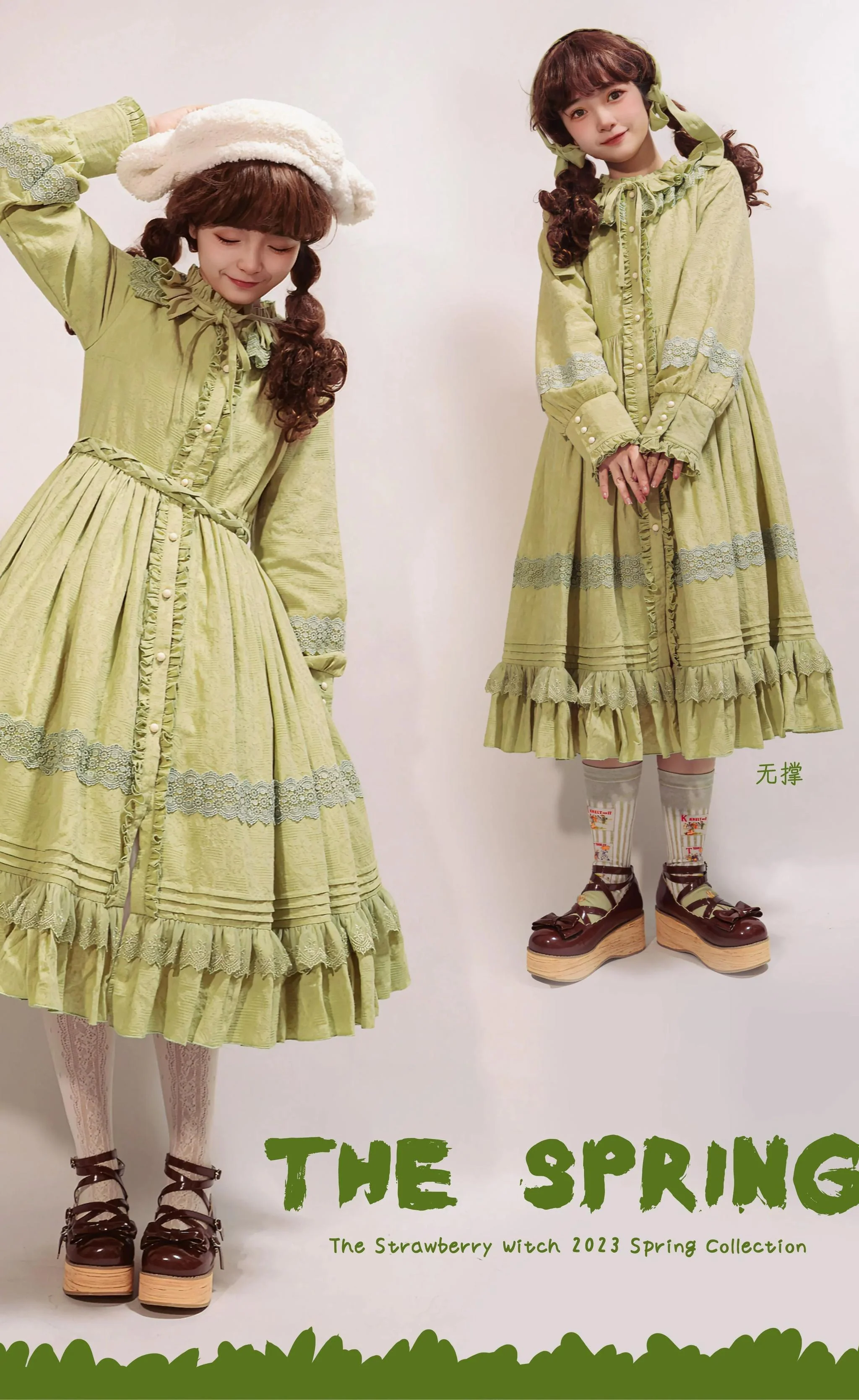 The Spring - Cotton Lolita OP Dress with Long Sleeve - Image 13