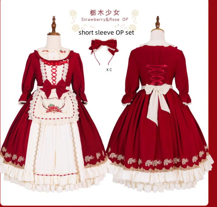 Tochigi Girl - Sweet Lolita Strawberry Embroidered Dress - Image 19