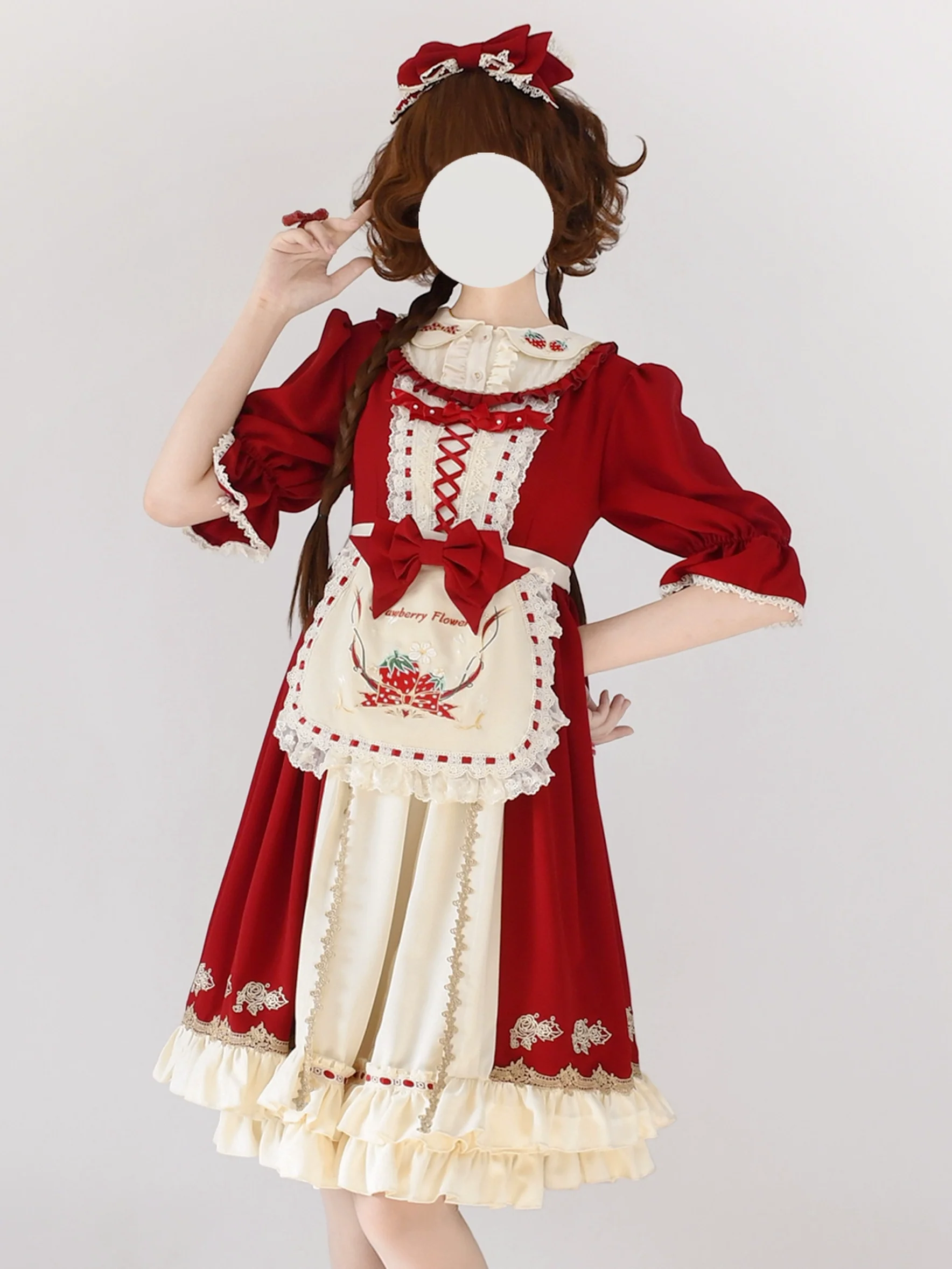 Tochigi Girl - Sweet Lolita Strawberry Embroidered Dress - Image 2
