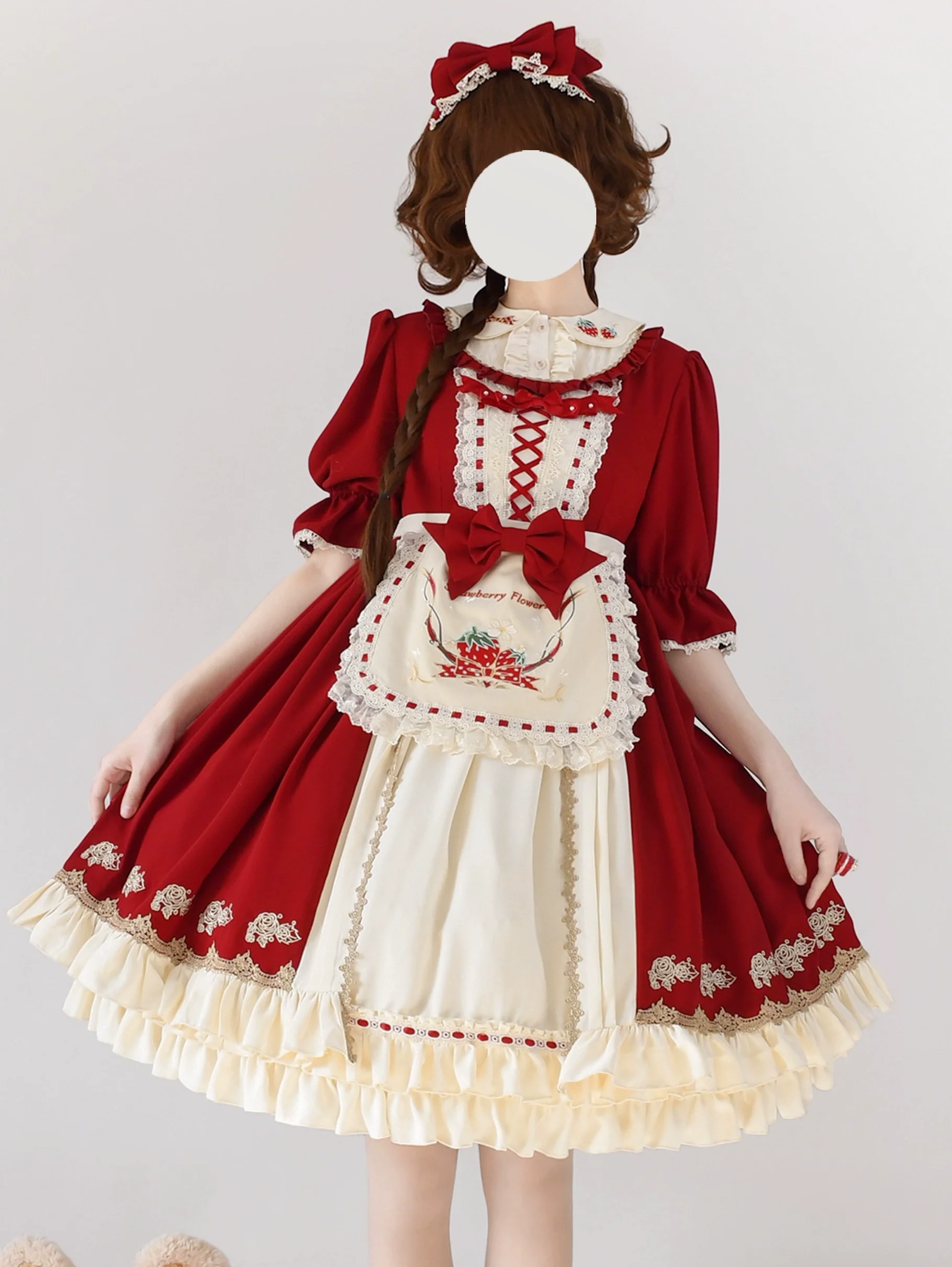 Tochigi Girl - Sweet Lolita Strawberry Embroidered Dress - Image 5