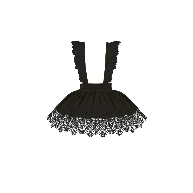 With PUJI - Nocturne SP - Striped Gothic Lolita OP Twin Lolita Dress with Apron - Image 39